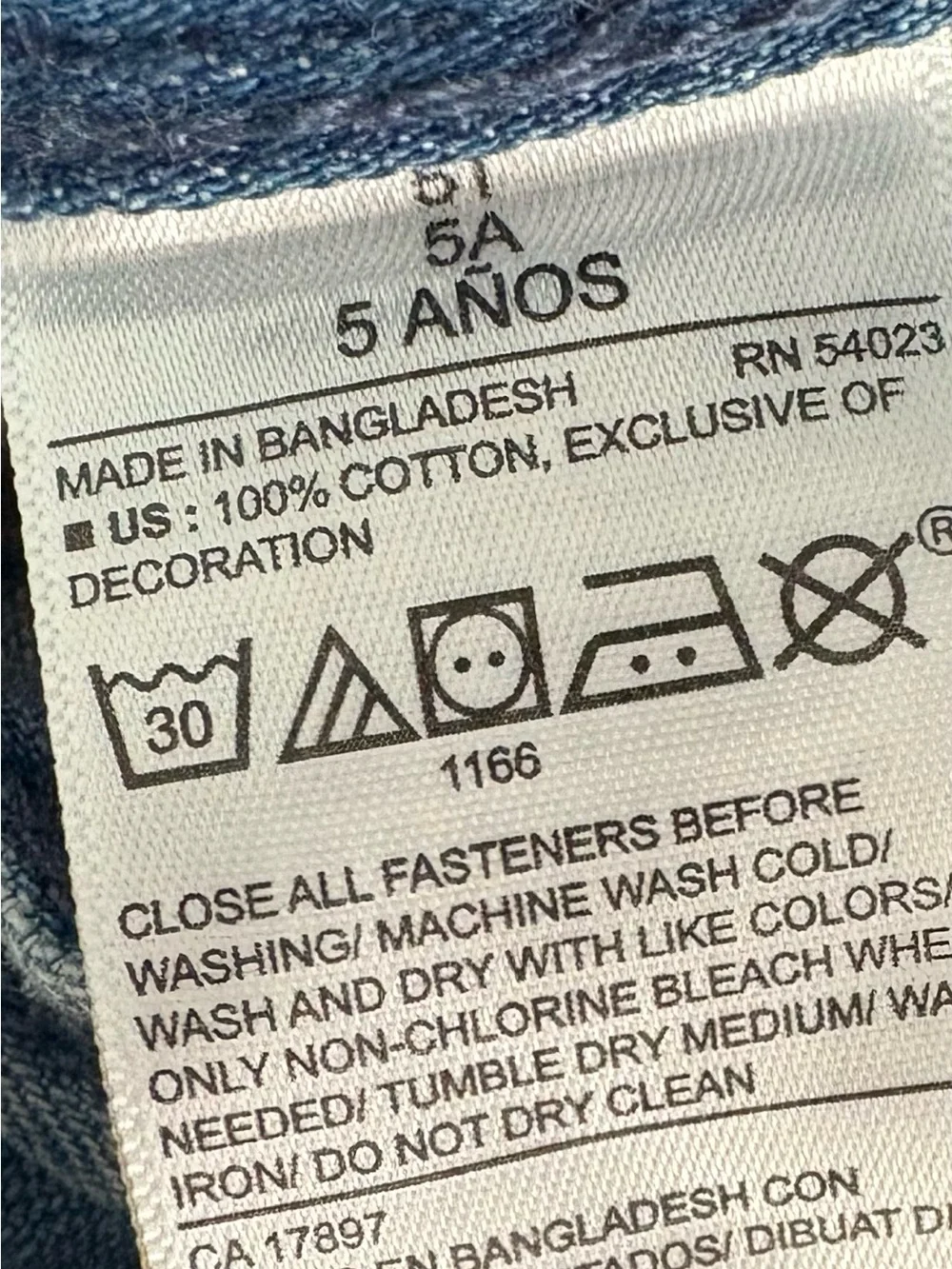 Old Navy Girls' Blue Denim Jeans with Lace Patch. Size 5